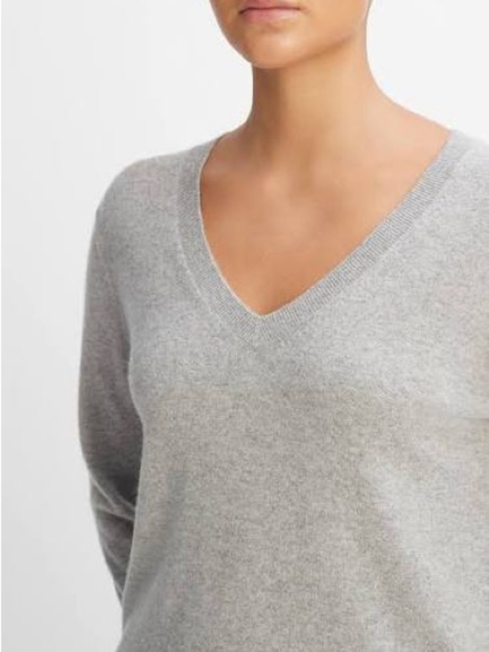 Vince Weekend Gray V-Neck Women's Sweater
